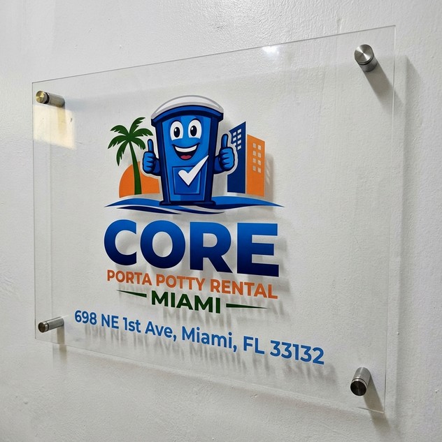 Core Porta Potty Rental Miami signage